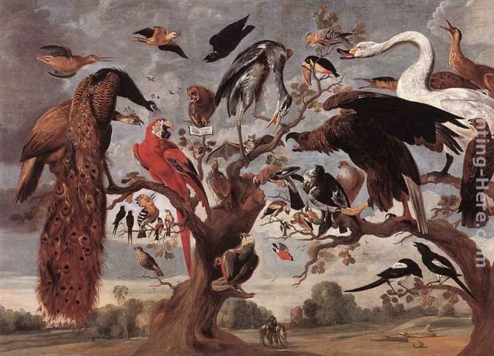 The Mockery of the Owl painting - Jan van Kessel The Mockery of the Owl art painting